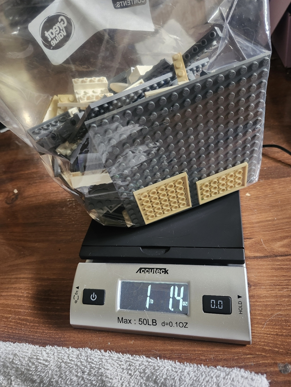 Authentic Lego Lot of Mostly Grey, White & Tan Building Bricks Weighing 1.14 1b - Picture 3 of 7
